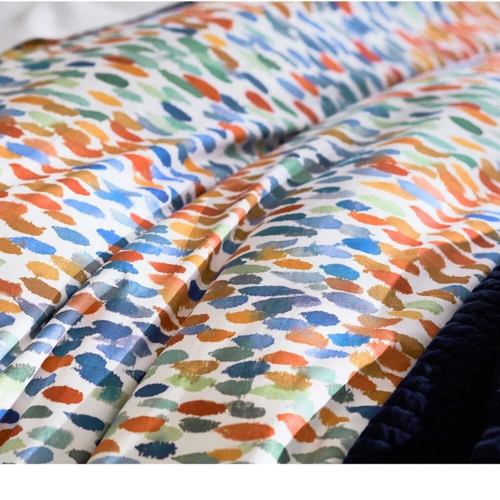 Pottery Barn Annabel Watercolor Dot Organic Percale King Cal Duvet Cover NEW